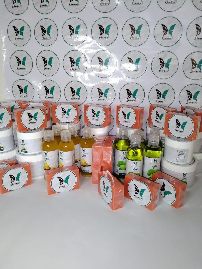 An identity applied to branded mugs