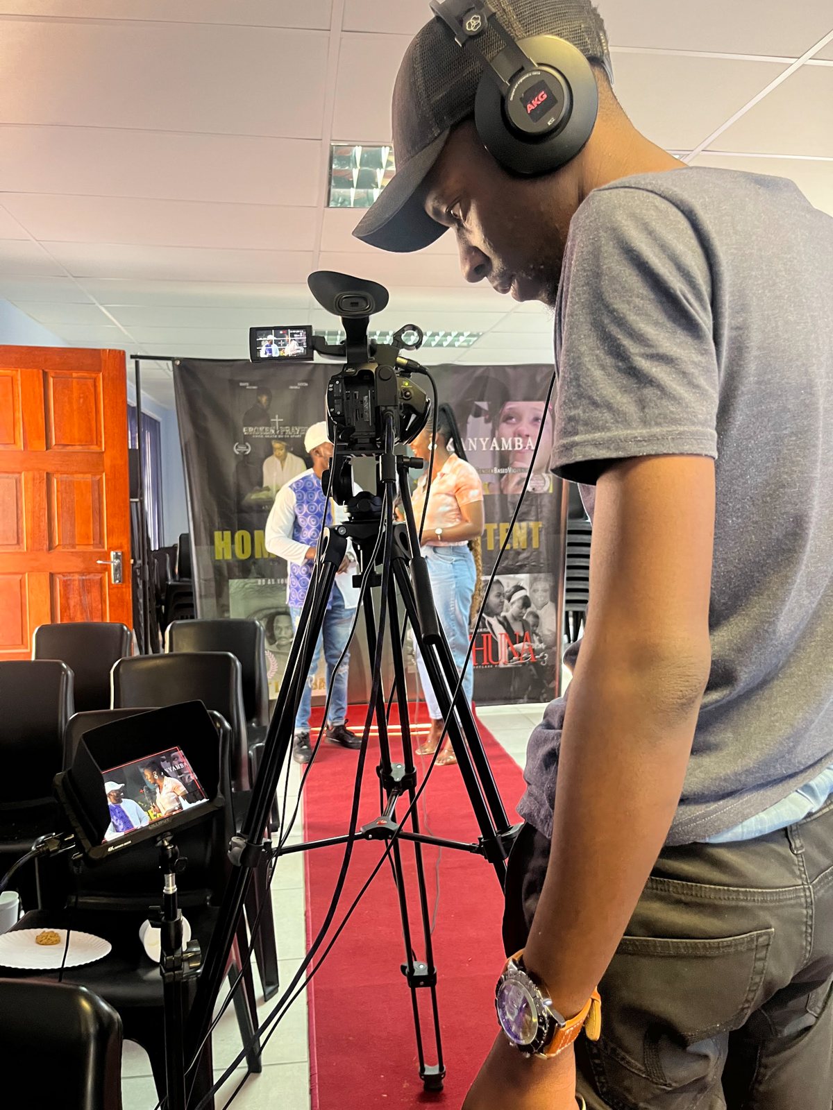 A camera operator at work