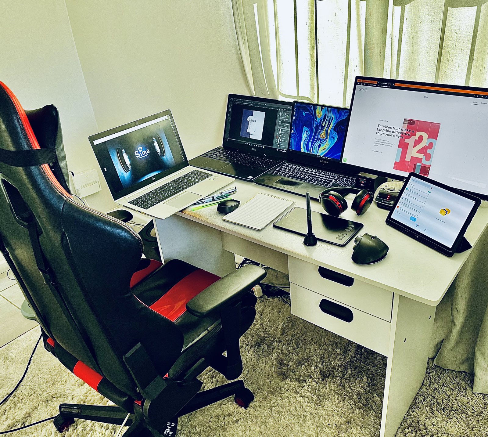 The workspace behind the digital work