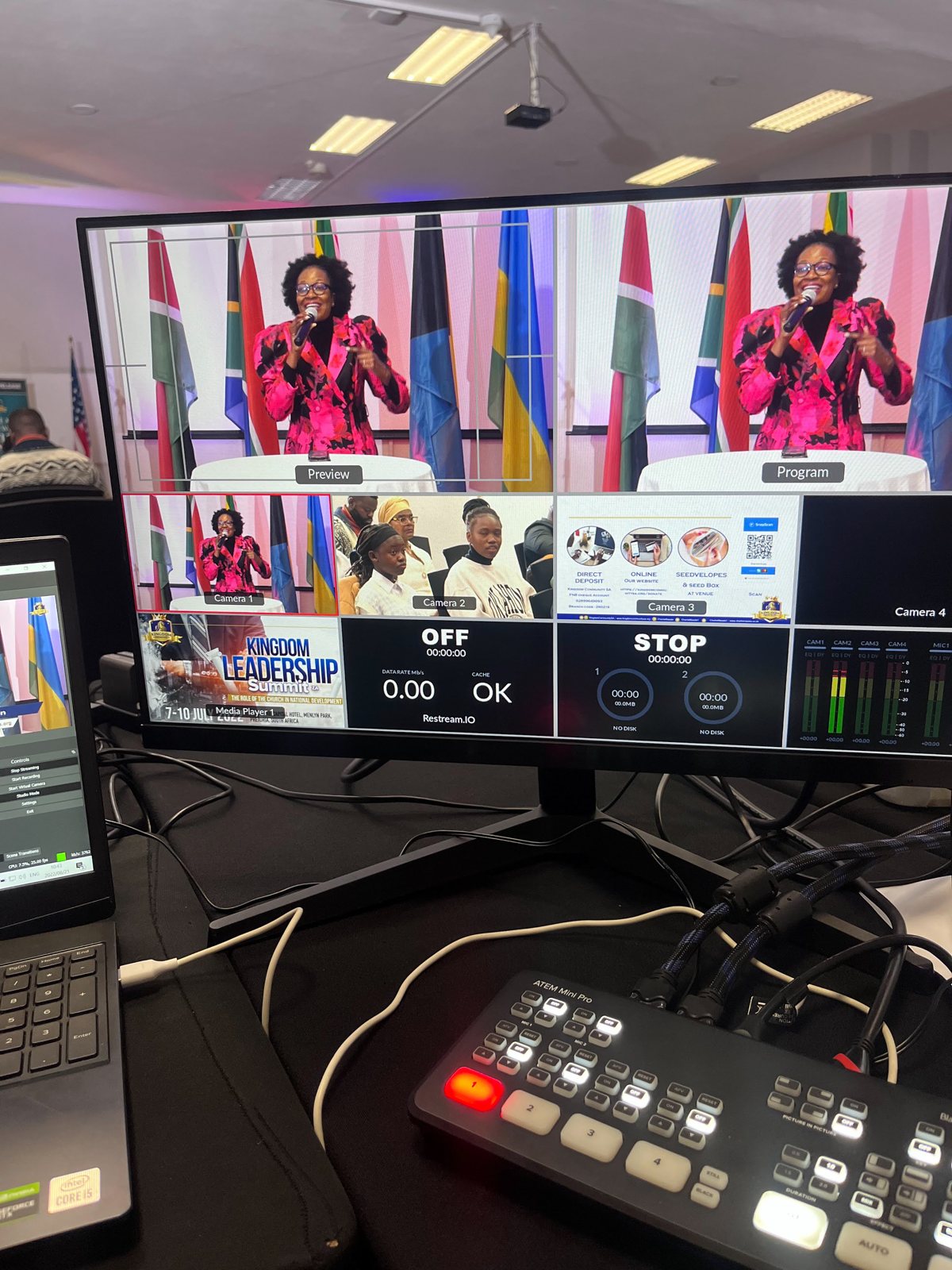 A closer view of the programme monitor