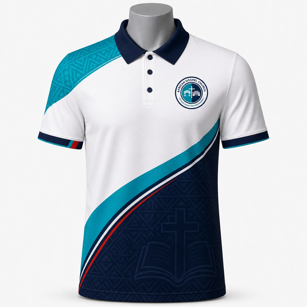 African Gospel Church Sunday School Teachers Training golf shirt mockup