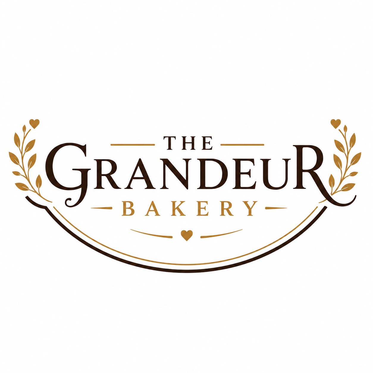 The Grandeur Bakery logo in brown and gold